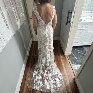 Allure Bridals White Lace Wedding Dress